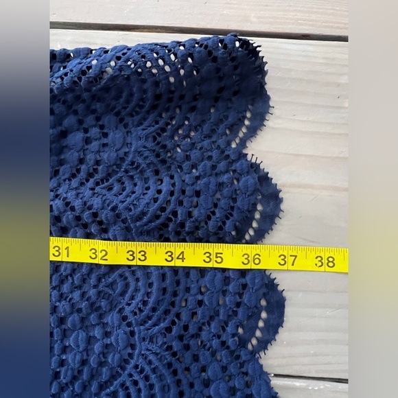 Lilly Pulitzer Jade Dress Sz L Navy Off Shoulder Lace Beach Resort Cocktail - Picture 15 of 15